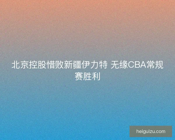 北京控股惜败新疆伊力特 无缘CBA常规赛胜利